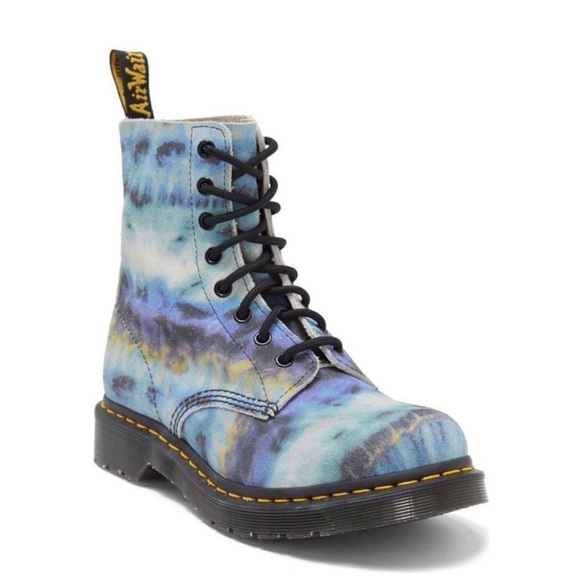 SALE Dr Martens Pascal Blue Tie Dye Suede Boots New - Picture 6 of 15